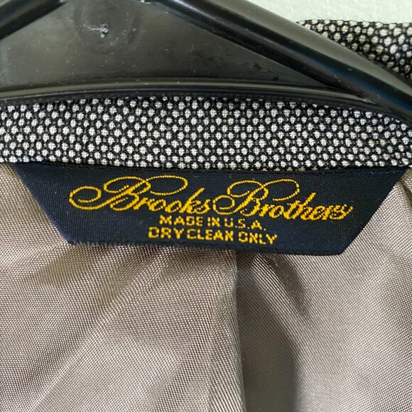 VINTAGE Brooks Brothers Suit Jacket Sport Coat Blazer Black Gray 44S Short NICE! - Picture 3 of 5